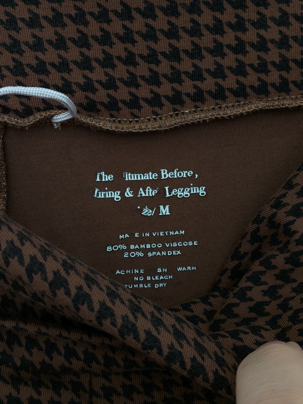 Hatch The Ultimate Before During and After Leggings Chestnut Houndstooth Sz M - Picture 12 of 15